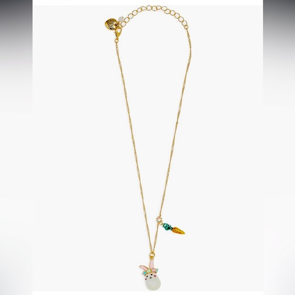 New Betsey Johnson Pearl Critters Bunny Short Pendant Necklace - Picture 5 of 11
